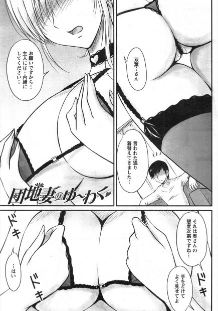 【エロ漫画】自作のエロ小説を間違えて回覧板にはさんだまままわしてしまい、それを見ながらオナニーしていた欲求不満な巨乳人妻を盗撮して中出しレイプして性奴隷に落とす！